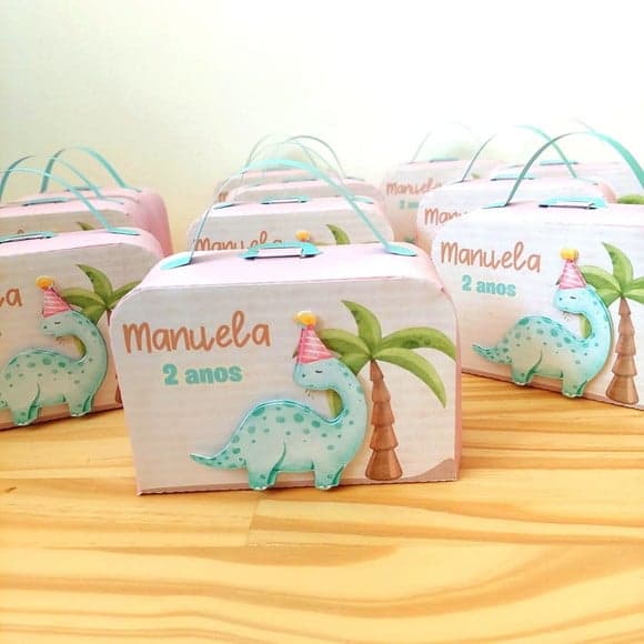 Caixa Maletinha Baby Menina Dinossauro