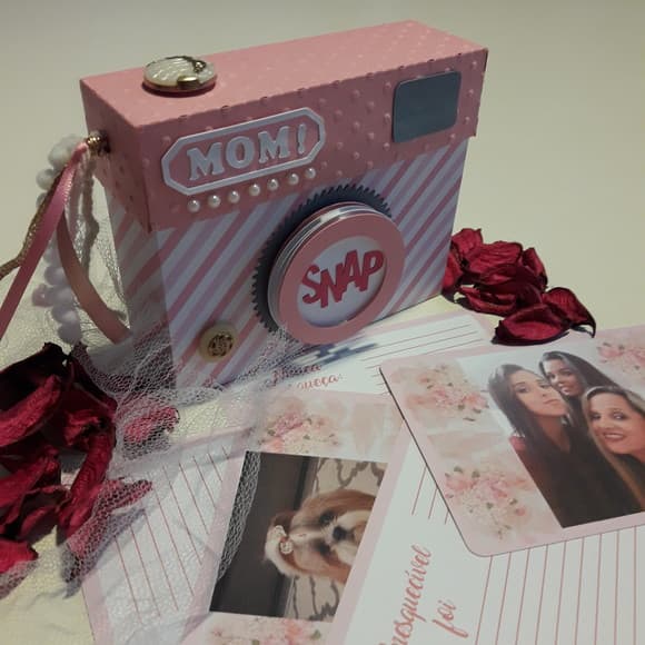 Caixa Maquina Mini Álbum Dia das Mães Luxo