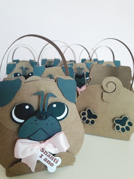 Caixa Sacolinha Cachorrinhos Pug Pet Shop