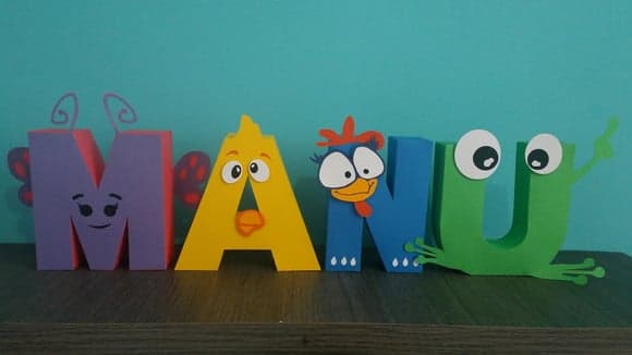 Letra 3d Turma da Galinha Pintadinha