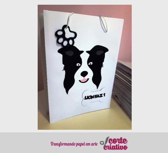 Kit Sacolinha Grande Cachorrinho Boder Collie