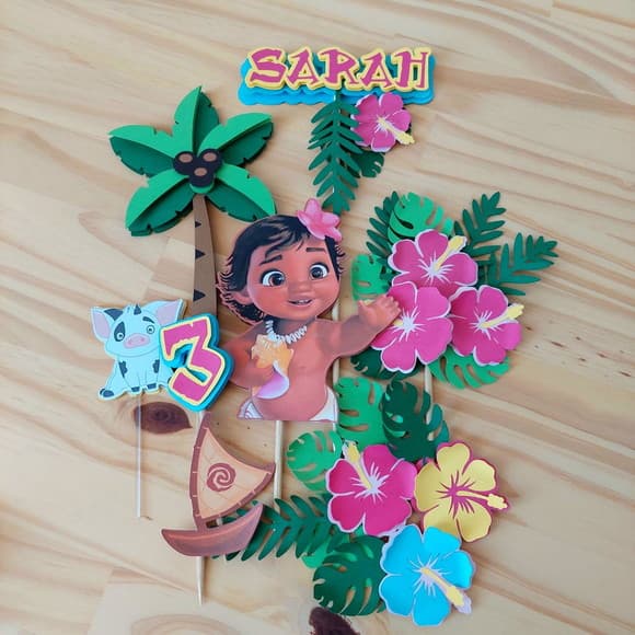 Topo de Bolo Moana Baby