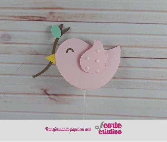 Topper Passarinho Jardim Scrap